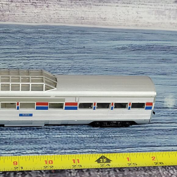 Vintage H.O Train Car Amtrak passenger observation Train car silver, red, & Blue - Picture 6 of 12